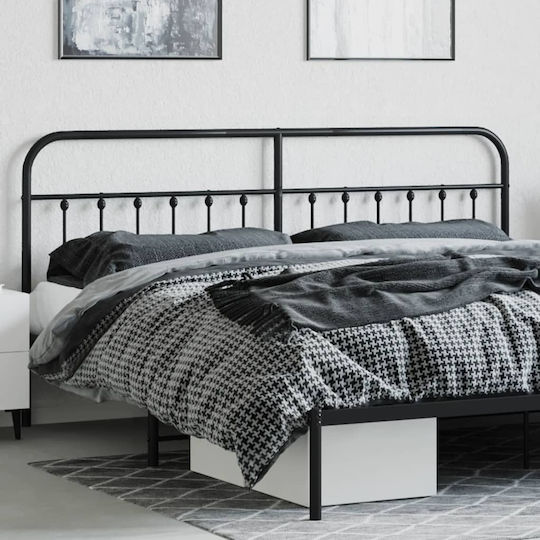 vidaXL Metal Bed Headboard Black 206x100cm