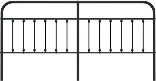 vidaXL Metal Bed Headboard Black 206x100cm