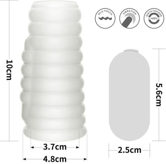 Lovetoy Vibrating Προέκταση Πέους Λευκή 10cm