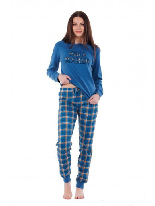 MEI Winter Damen Pyjama-Set Blau MEI Winter Damen Pyjama-Set Blau