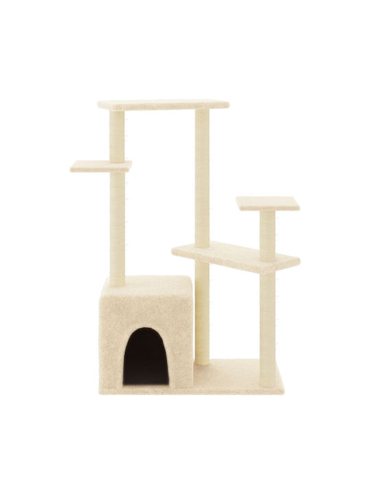 vidaXL Kratzbaum Katzenbäume Beige 5 Ebenen 91x53.5x107.5cm
