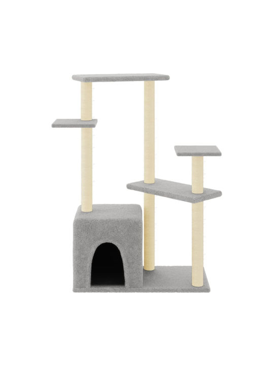 vidaXL Scratching Post Cat Trees Gray 5 levels 91x53.5x107.5cm