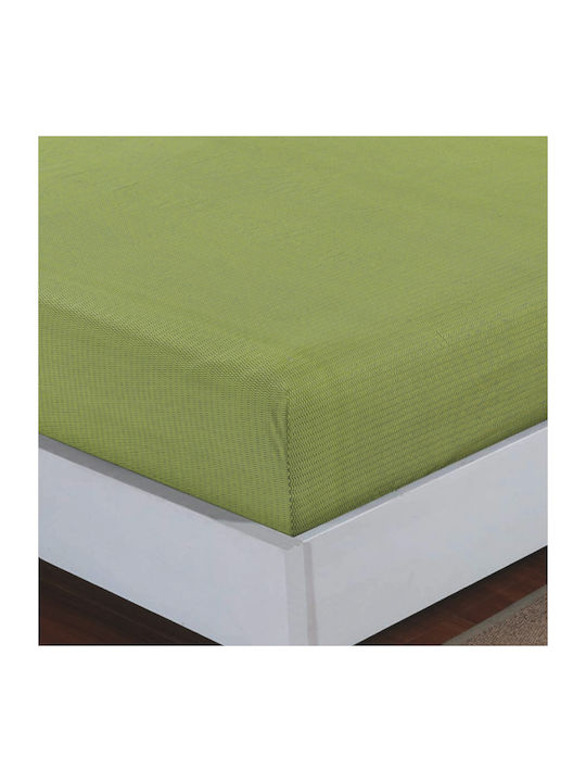 Casa Colori Sheet Double with Elastic 140x200+30cm. Vince Green