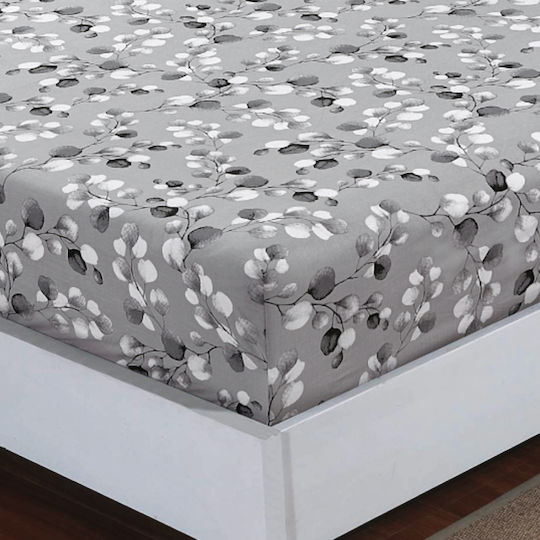 Casa Colori Grey Leaves Ημίδιπλο 120x200+30εκ. με Λάστιχο Γκρι Casa Colori Grey Leaves Ημίδιπλο 120x200+30εκ. με Λάστιχο Γκρι