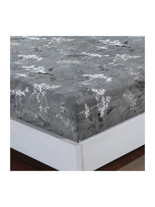 Casa Colori Sheet Double with Elastic 140x200+30cm. Rome Gray