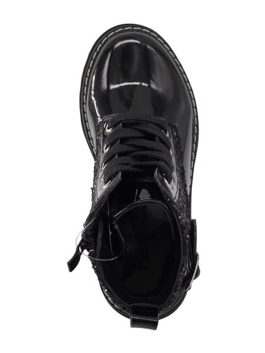 Anatomical Leather Kids Boots with Zipper Black