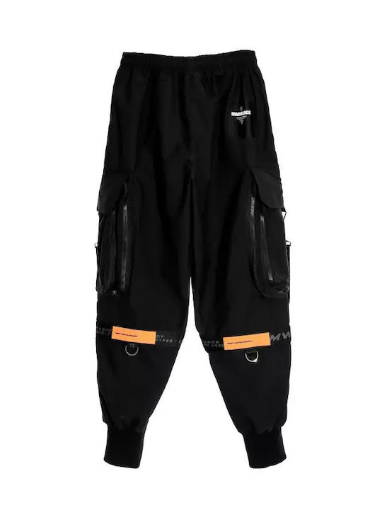 Cargo Pantaloni de trening Lucios cu Elastic Negru