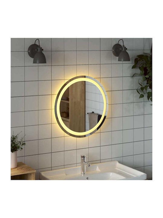 vidaXL Round Bathroom Mirror Led 50x50cm Transparent