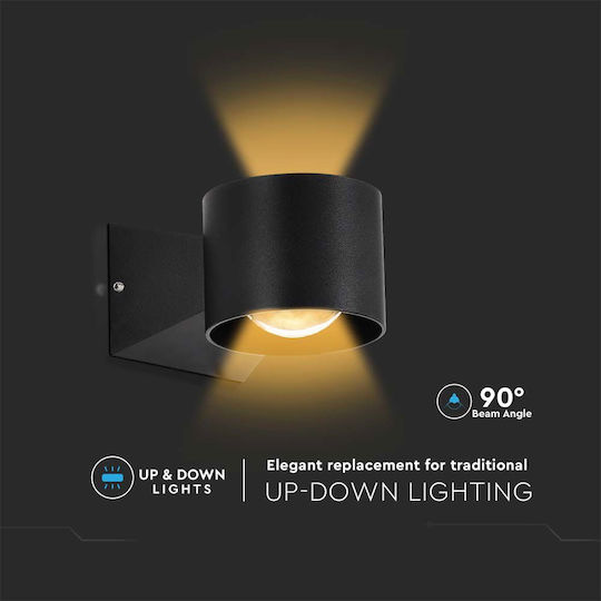 V-TAC Lumină de exterior montată pe perete LED IP65 5W cu Alb Cald Lumină Dublu Fascicul