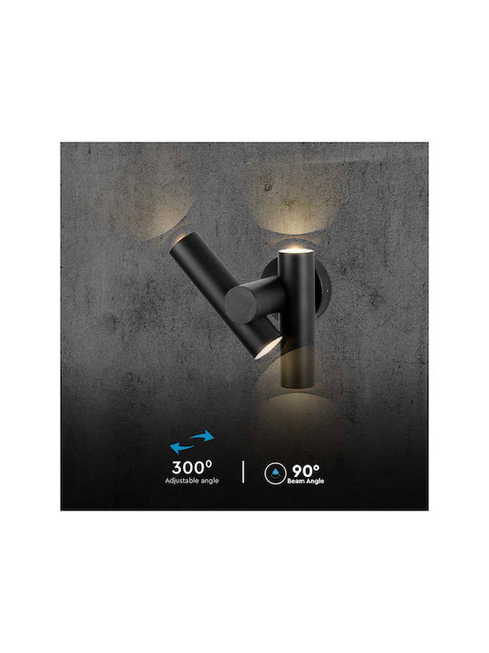 V-TAC Επιτοίχιο Εξωτερικό Σποτ LED IP44 6W με Θερμό Λευκό Φως 17.2x10.5x25.3εκ.