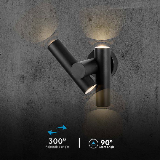 V-TAC Wall-Mounted Outdoor Spot Light LED IP44 6W with Warm White Light 17.2x10.5x25.3εκ.