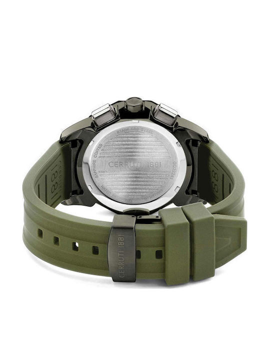 Cerruti Molveno Men's Watch Battery with Green Rubber Strap