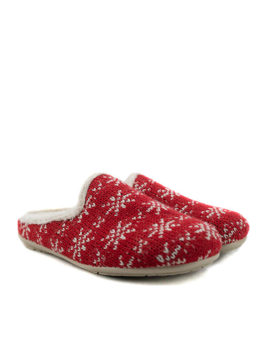 Wollene Winter Damen Hausschuhe Rote