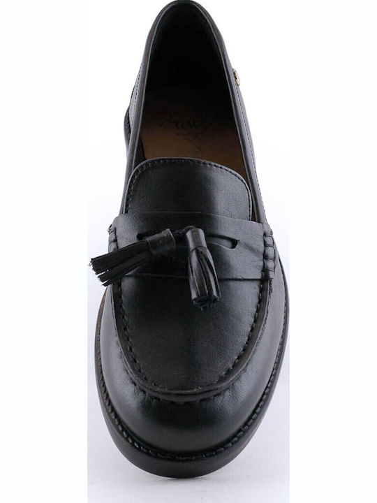 Δερμάτινα Γυναικεία Loafers σε Μαύρο Χρώμα