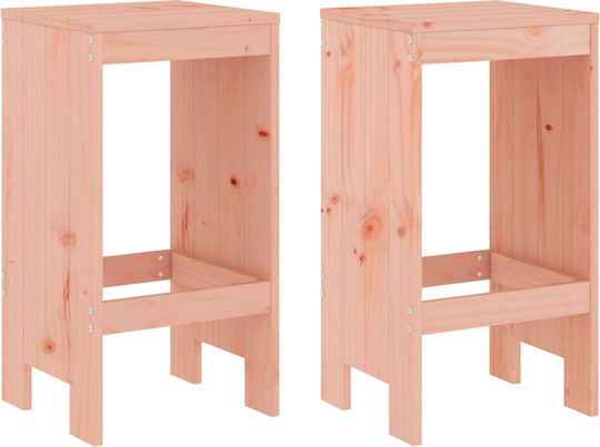Ξύλινο Σκαμπό Μπαρ Καφέ 2τμχ 40x36x75cm
