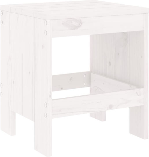 Дървено Градинско Табуретче Бели 2 Бройки 40x36x45см
