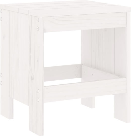 Дървено Градинско Табуретче Бели 2 Бройки 40x36x45см