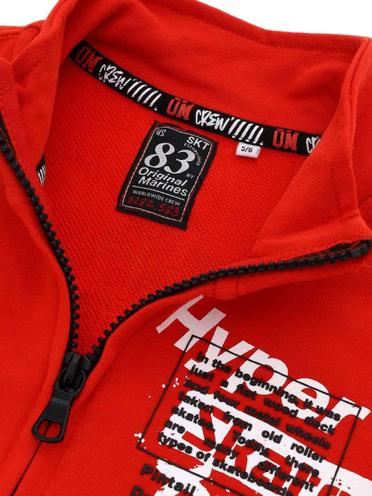 Kinder-Sweatshirt Strickjacke mit Kapuze Rote