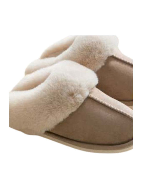 Winter Damen Hausschuhe Beige