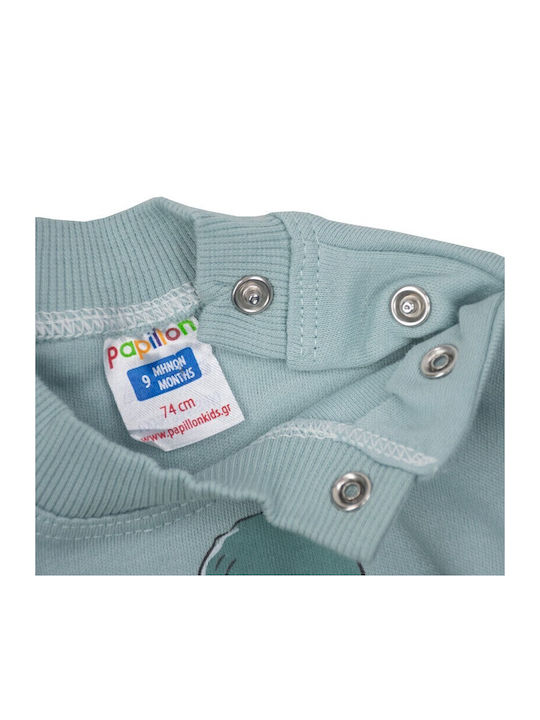 Papillon Kids Kinder Schlafanzug Winterlich Türkis