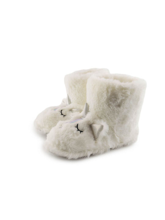 Love4shoes Kids Slippers Boots White