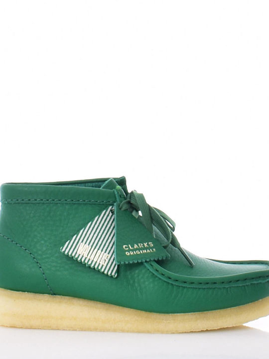 Clarks Wallabee Boot Women's Leather Boots Green