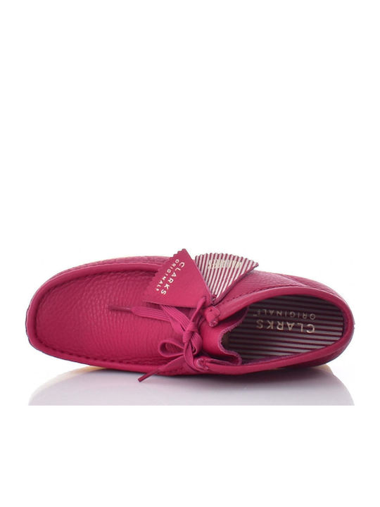 Wallabee Boot Δερμάτινα Γυναικεία Μποτάκια Φούξια