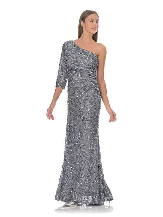 Farmaki Maxi Evening Dress Gray