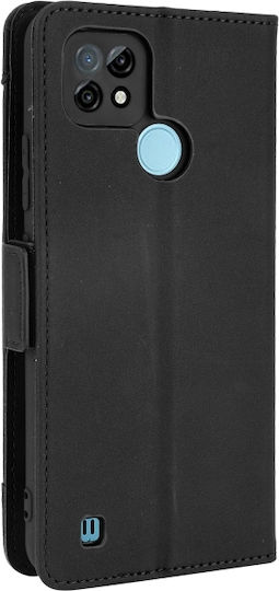 Skin Feel Calf Pattern Horizontal Book Δερμάτινο Μαύρο (Realme C21)