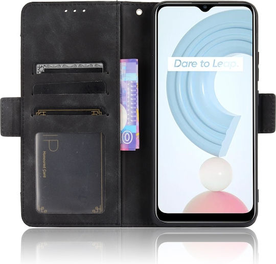 Skin Feel Calf Pattern Horizontal Book Δερμάτινο Μαύρο (Realme C21)