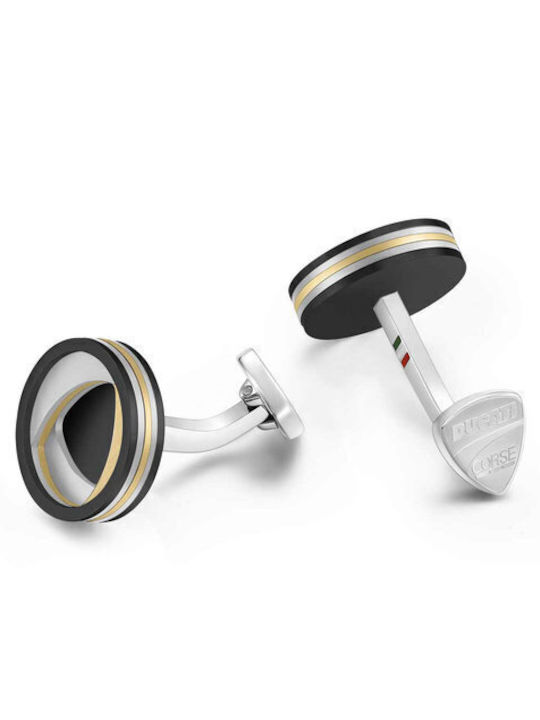 Ducati Corse Valore Steel Cufflinks in Silver Colour