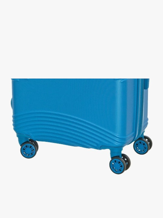 Bartuggi Medium Hard Blue Travel Suitcase with 4 Wheels Height 67cm