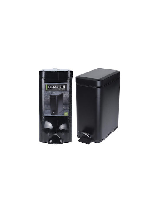 Coș De Gunoi Metalic Cu Pedală Negru 5lt