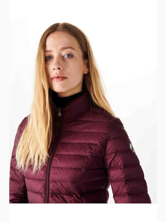 Just Over The Top Women's Long Puffer Jacket for Winter Purple