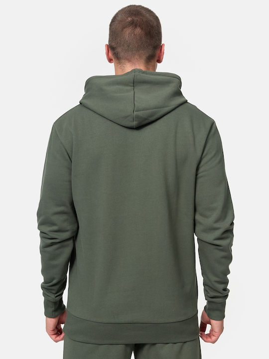 Lonsdale Men's Sweatshirt with Hood and Pockets Green