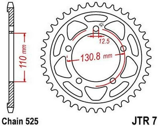 JT Sprockets Заден зъбен колело за Honda XR