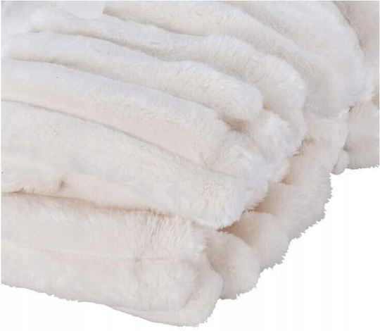 Atmosphera Home Styling Collection Одеяло Кадифе За Канапе 130x150см Бяло