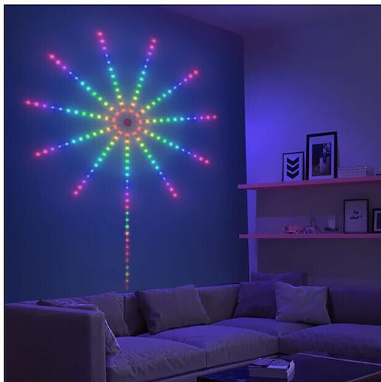 GlobalExpress Ταινία LED USB 5V RGB Φως 2m με Τροφοδοτικό & Τηλεχειριστήριο