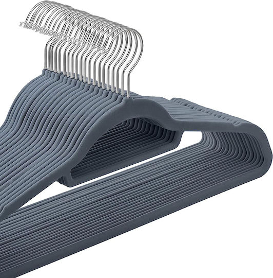 Songmics Umeraș pentru Dulap Pliabil pentru pantaloni Plastic Gri CRF20VX 20buc