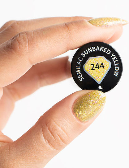 Semilac Semi-Permanent Nail Polish Sunbaked Yellow 244 7ml 1pcs