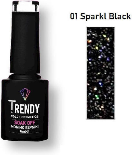Trendy Color Cosmetics Gel Nail Polish 001 with Glitter 6ml