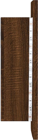 vidaXL Rechteckiger Badezimmerspiegel LED aus MDF mit Schrank 40x12cm Braun