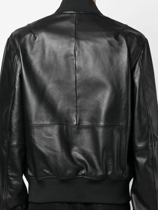 Versace Men's Winter Leather Jacket Black