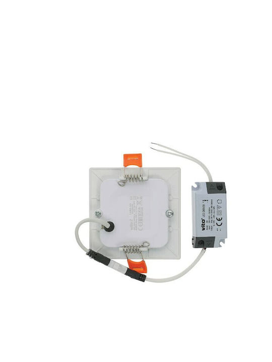 Vito Τετράγωνο Χωνευτό LED Panel 18W με Θερμό Λευκό Φως 3000K 20.5x20.5εκ.