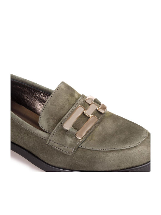 Women's Moccasins in Khaki Color