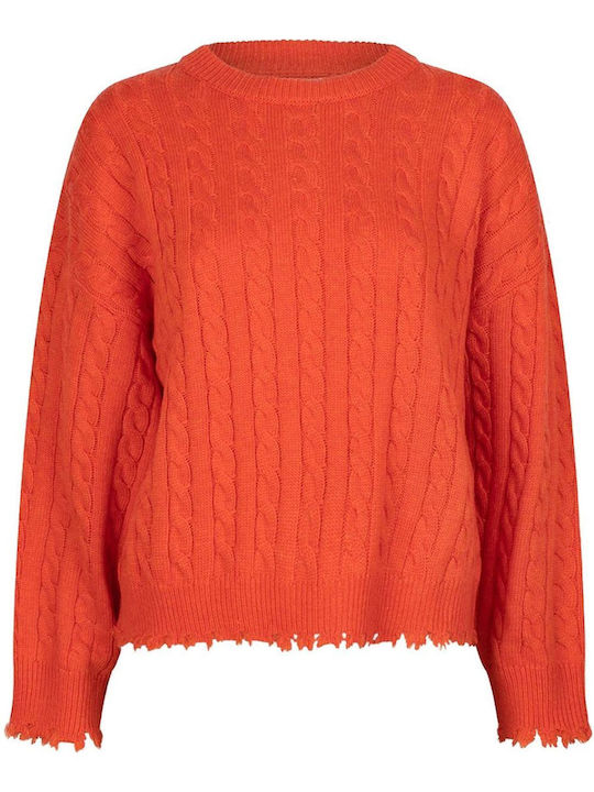 Esqualo Women's Long Sleeve Sweater Woolen Orange