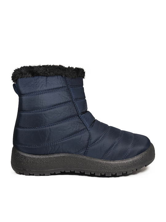 Stiefeletten Damen mit Pelz Marineblau