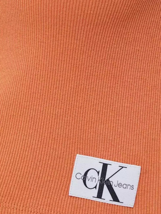 Calvin Klein Women's T-shirt with V Neckline Orange J20J222379-SEC