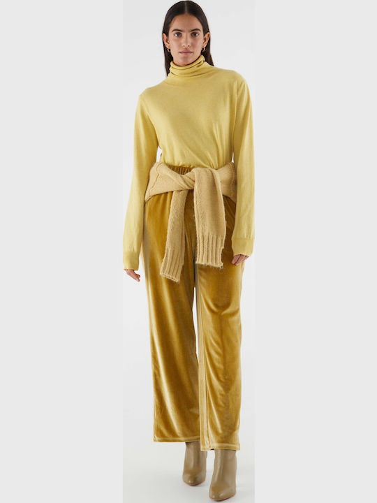 Women's Blouse Long Sleeve Turtleneck Yellow