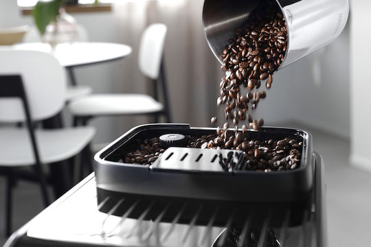 De'Longhi Magnifica Evo Αυτόματη Μηχανή Espresso 1450W Πίεσης 15bar για Cappuccino με Μύλο Άλεσης Ασημί ECAM290.81.TB